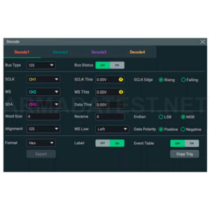 DHO4000-AUDIOA опция анализа и запуска по шинам I2S